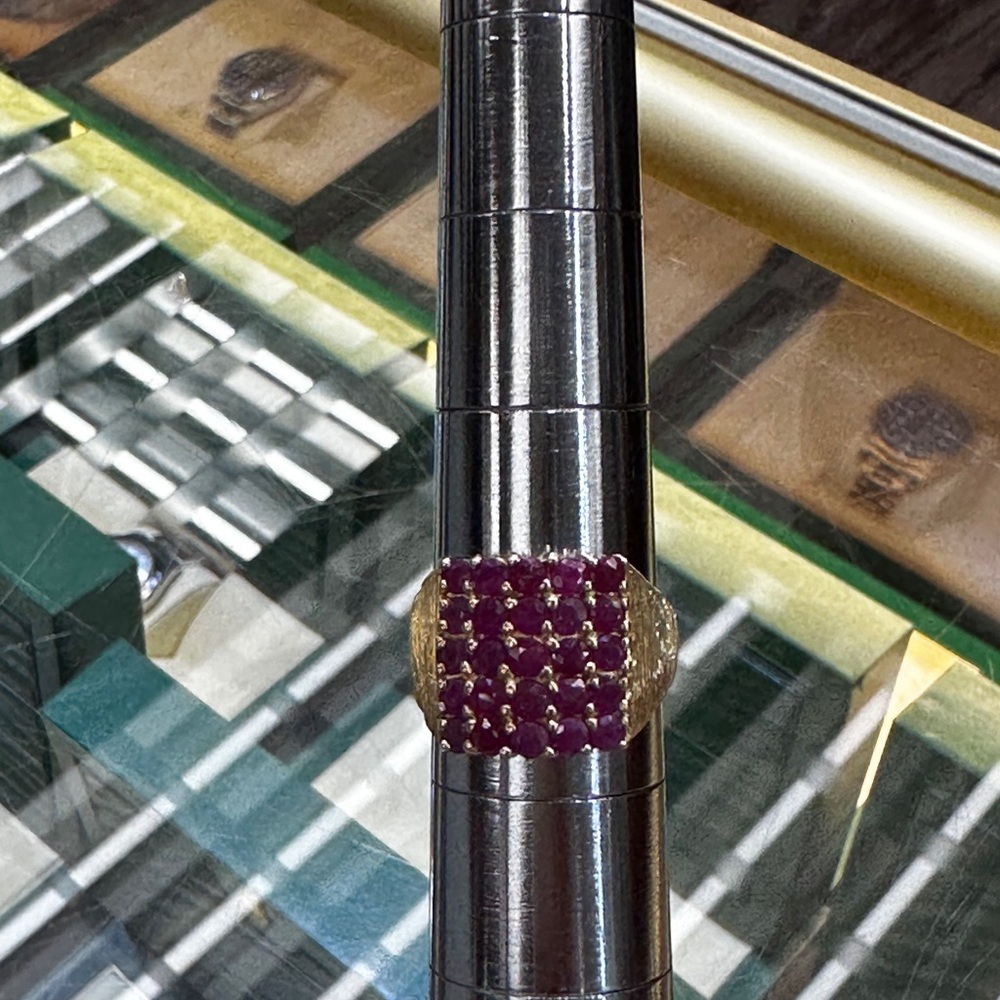 14k Yellow Gold Ruby Ring Size 8 - image 8